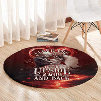 Skull Valentines Day Round Carpet I Love You To The Upside Down And Back