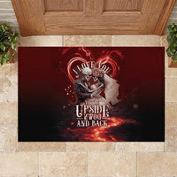 Skull Valentines Day Rubber Doormat I Love You To The Upside Down And Back