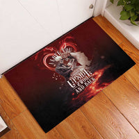 Skull Valentines Day Rubber Doormat I Love You To The Upside Down And Back