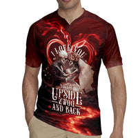 Skull Valentines Day Rugby Jersey I Love You To The Upside Down And Back