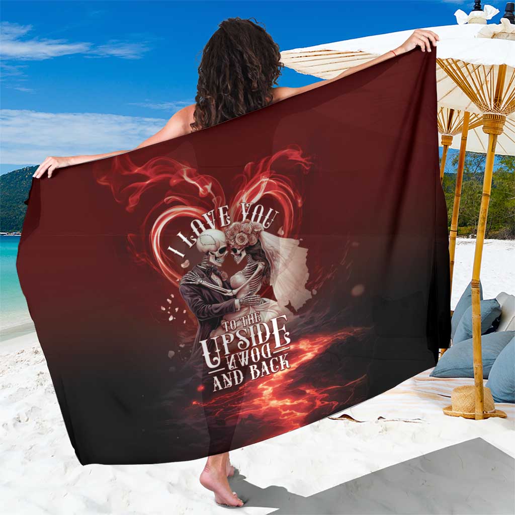 Skull Valentines Day Sarong I Love You To The Upside Down And Back