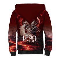 Skull Valentines Day Sherpa Hoodie I Love You To The Upside Down And Back