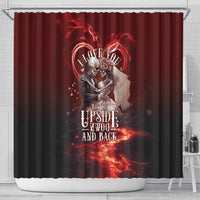 Skull Valentines Day Shower Curtain I Love You To The Upside Down And Back