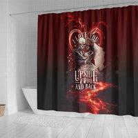 Skull Valentines Day Shower Curtain I Love You To The Upside Down And Back