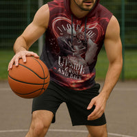 Skull Valentines Day Sleeveless Hoodie I Love You To The Upside Down And Back