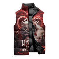 Skull Valentines Day Sleeveless Puffer Jacket I Love You To The Upside Down And Back