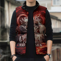 Skull Valentines Day Sleeveless Puffer Jacket I Love You To The Upside Down And Back