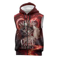 Skull Valentines Day Sleeveless Zip Hoodie I Love You To The Upside Down And Back