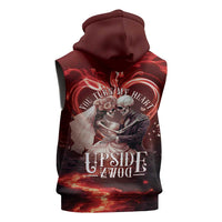 Skull Valentines Day Sleeveless Zip Hoodie I Love You To The Upside Down And Back