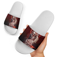 Skull Valentines Day Slide Sandals I Love You To The Upside Down And Back