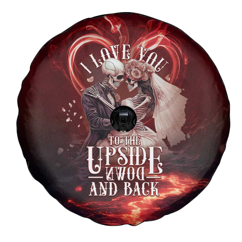 Skull Valentines Day Spare Tire Cover I Love You To The Upside Down And Back