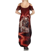 Skull Valentines Day Summer Maxi Dress I Love You To The Upside Down And Back
