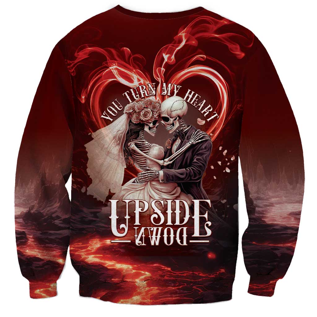 Skull Valentines Day Sweatshirt I Love You To The Upside Down And Back
