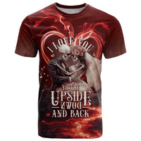 Skull Valentines Day T Shirt I Love You To The Upside Down And Back