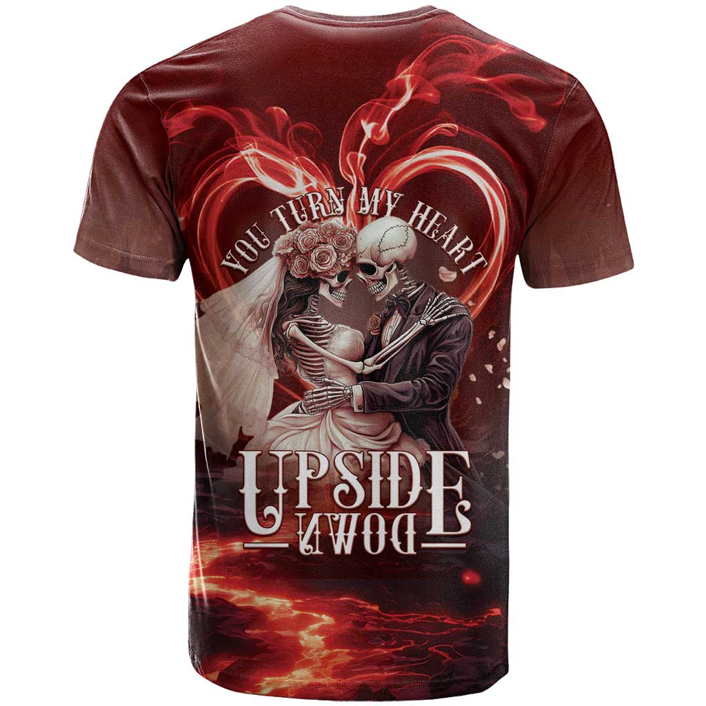 Skull Valentines Day T Shirt I Love You To The Upside Down And Back