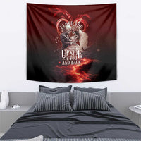 Skull Valentines Day Tapestry I Love You To The Upside Down And Back
