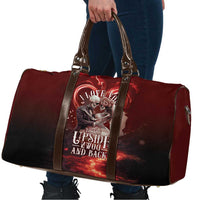 Skull Valentines Day Travel Bag I Love You To The Upside Down And Back
