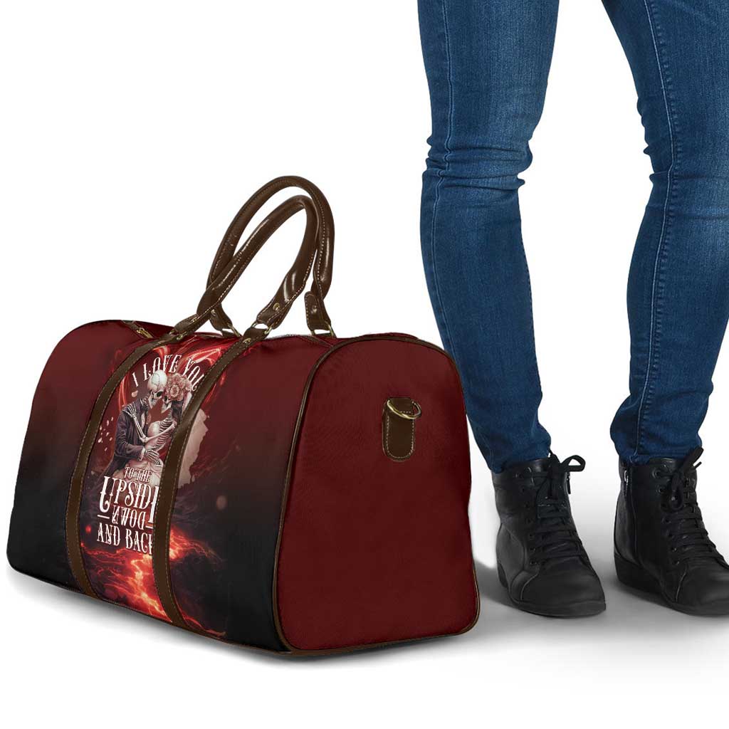 Skull Valentines Day Travel Bag I Love You To The Upside Down And Back