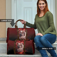 Skull Valentines Day Travel Bag I Love You To The Upside Down And Back