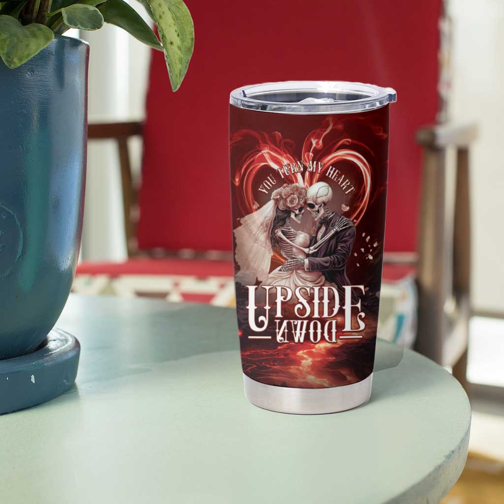 Skull Valentines Day Tumbler Cup I Love You To The Upside Down And Back