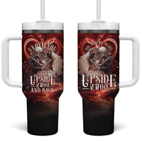 Skull Valentines Day Tumbler With Handle I Love You To The Upside Down And Back