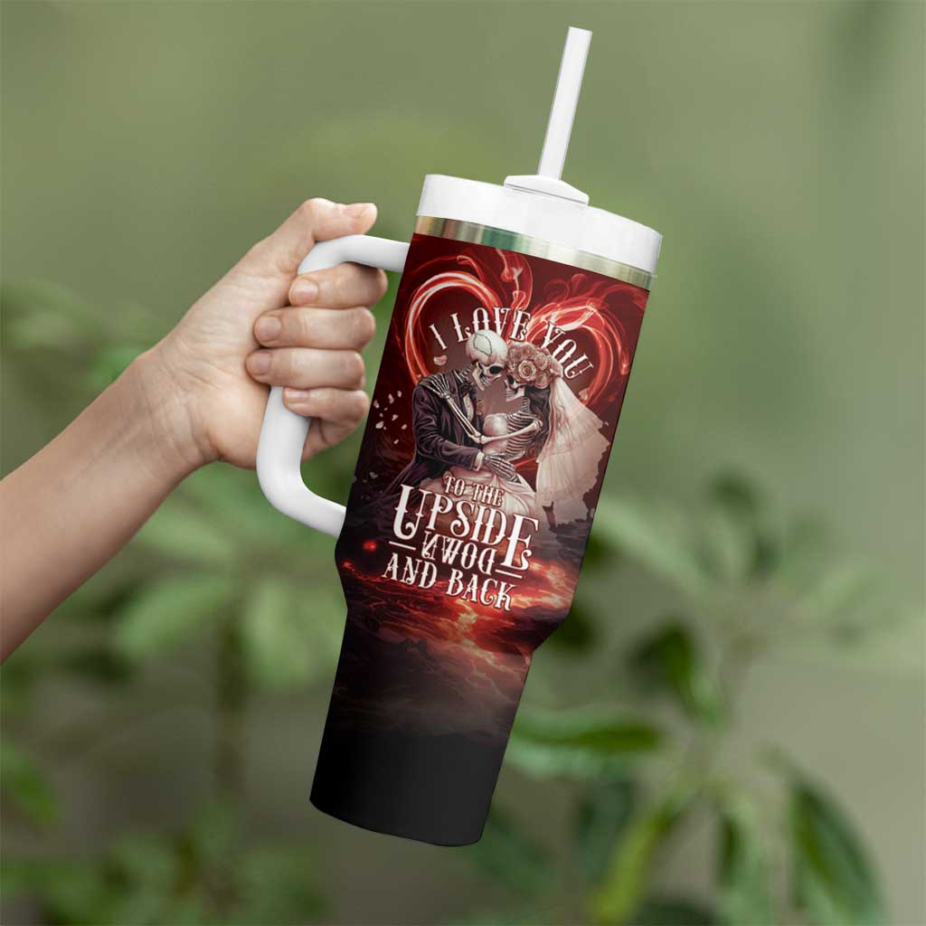 Skull Valentines Day Tumbler With Handle I Love You To The Upside Down And Back