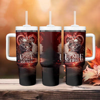 Skull Valentines Day Tumbler With Handle I Love You To The Upside Down And Back