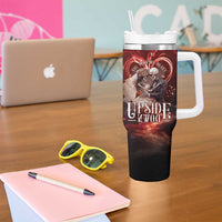 Skull Valentines Day Tumbler With Handle I Love You To The Upside Down And Back