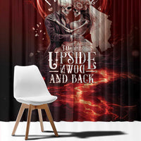 Skull Valentines Day Window Curtain I Love You To The Upside Down And Back