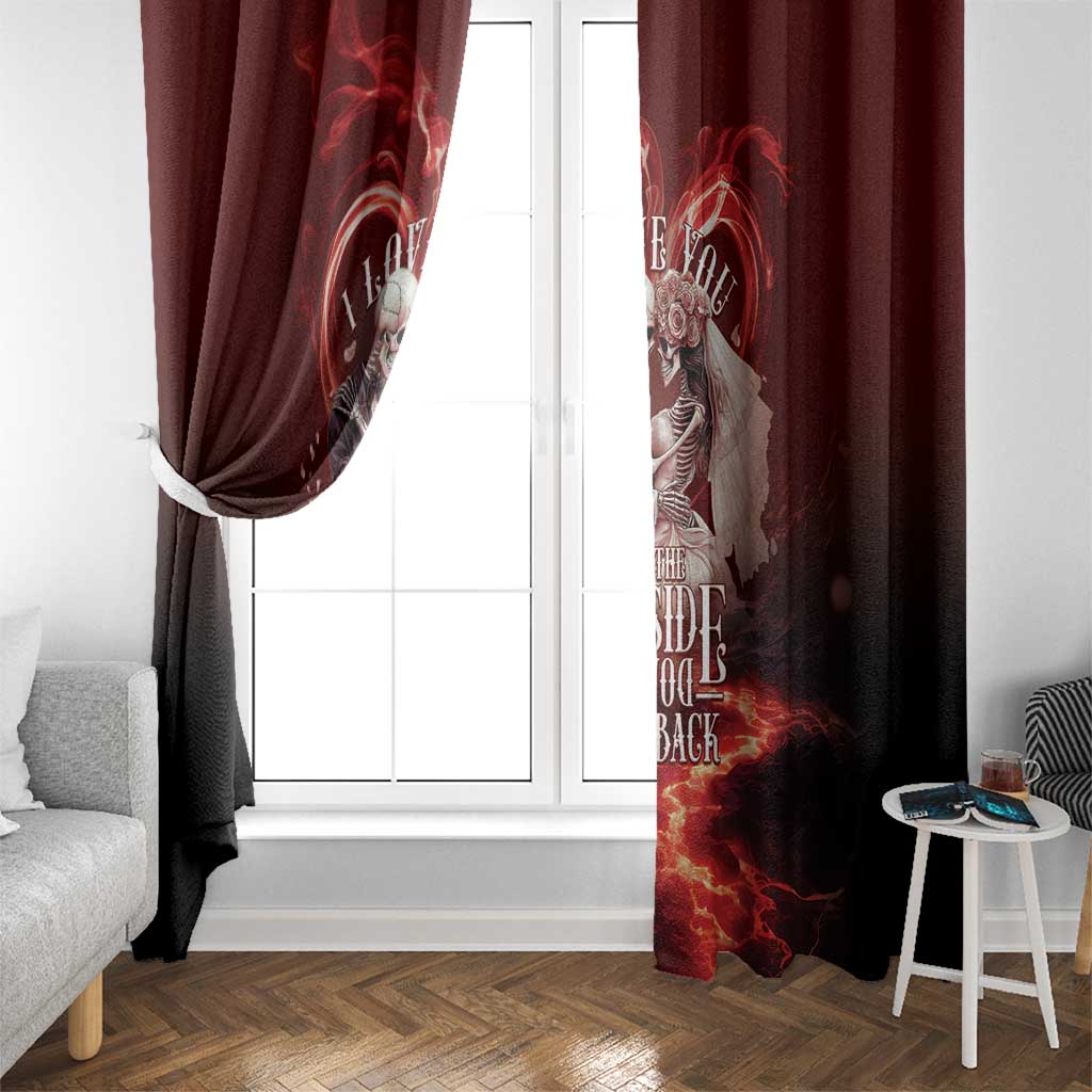 Skull Valentines Day Window Curtain I Love You To The Upside Down And Back