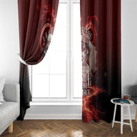 Skull Valentines Day Window Curtain I Love You To The Upside Down And Back