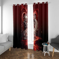 Skull Valentines Day Window Curtain I Love You To The Upside Down And Back