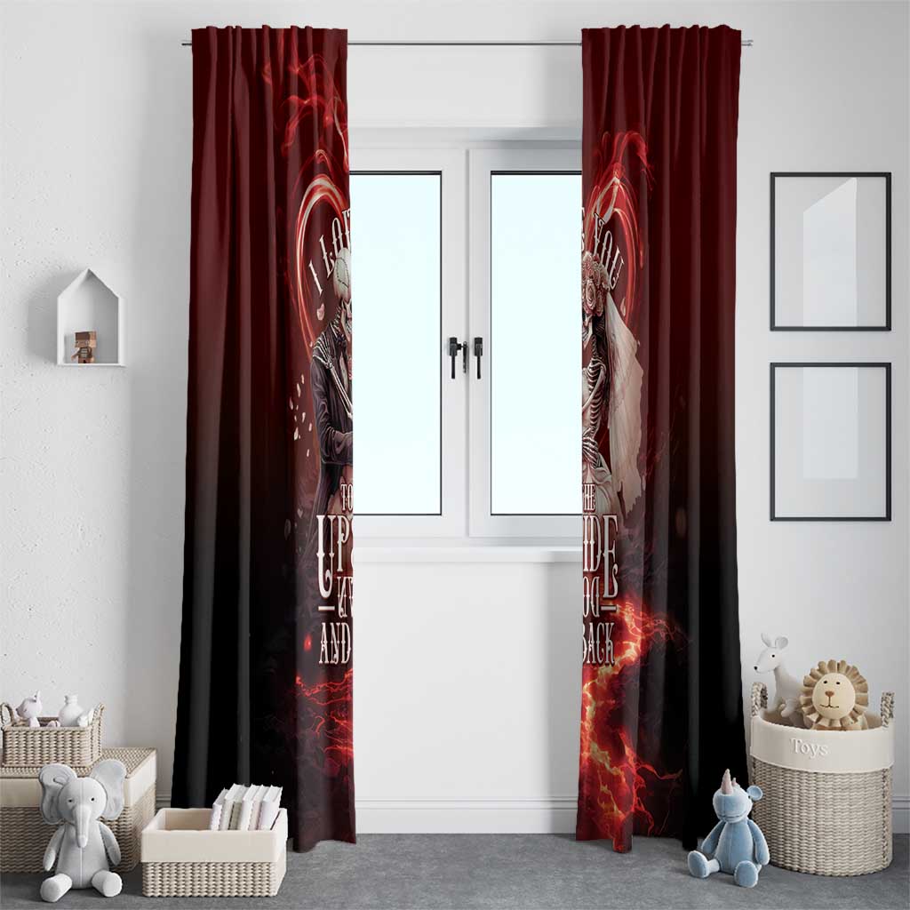 Skull Valentines Day Window Curtain I Love You To The Upside Down And Back