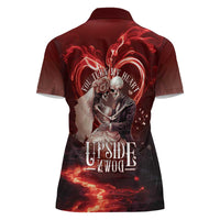 Skull Valentines Day Women Polo Shirt I Love You To The Upside Down And Back
