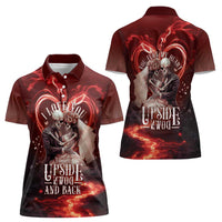 Skull Valentines Day Women Polo Shirt I Love You To The Upside Down And Back