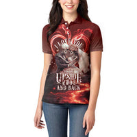 Skull Valentines Day Women Polo Shirt I Love You To The Upside Down And Back