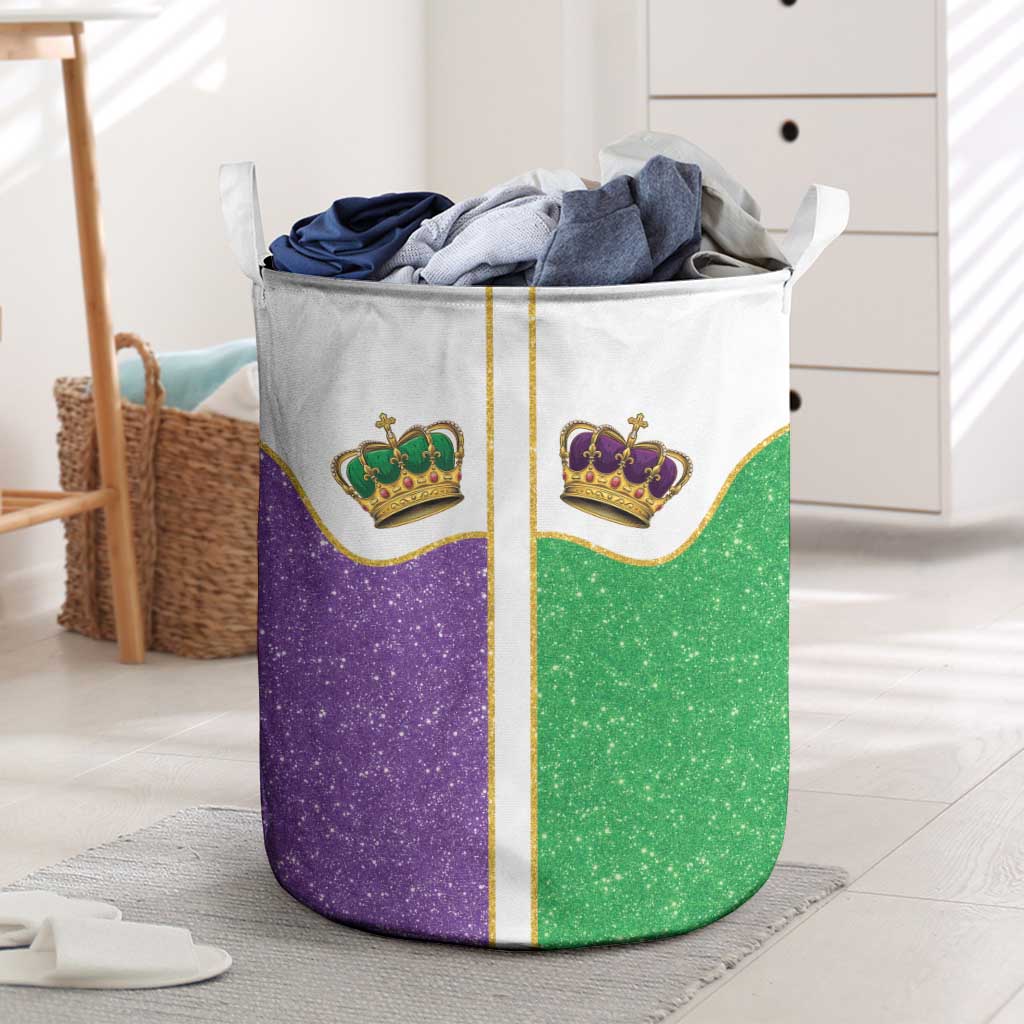 Mardi Gras Crown Laundry Basket Western Yoke Glitter Style