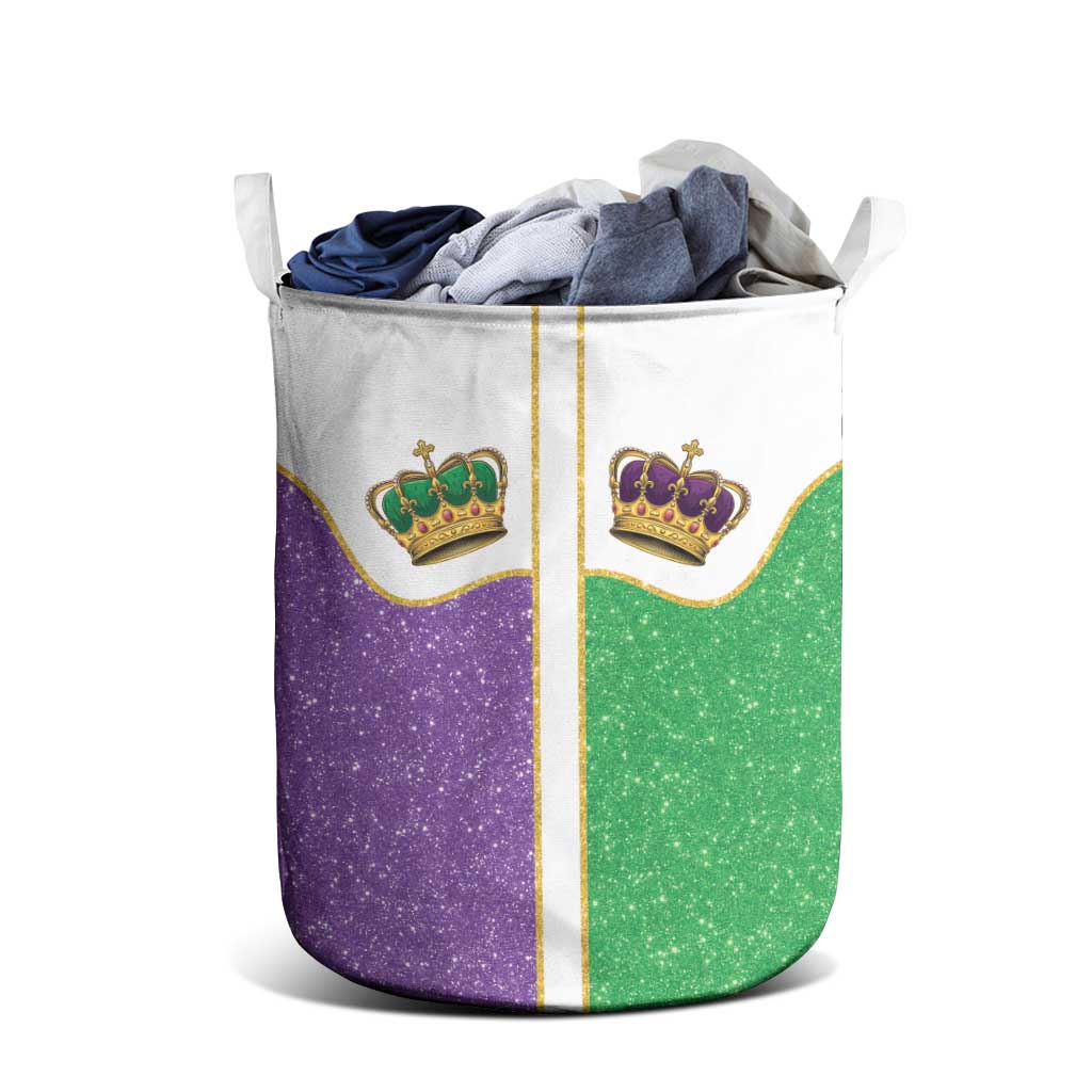 Mardi Gras Crown Laundry Basket Western Yoke Glitter Style