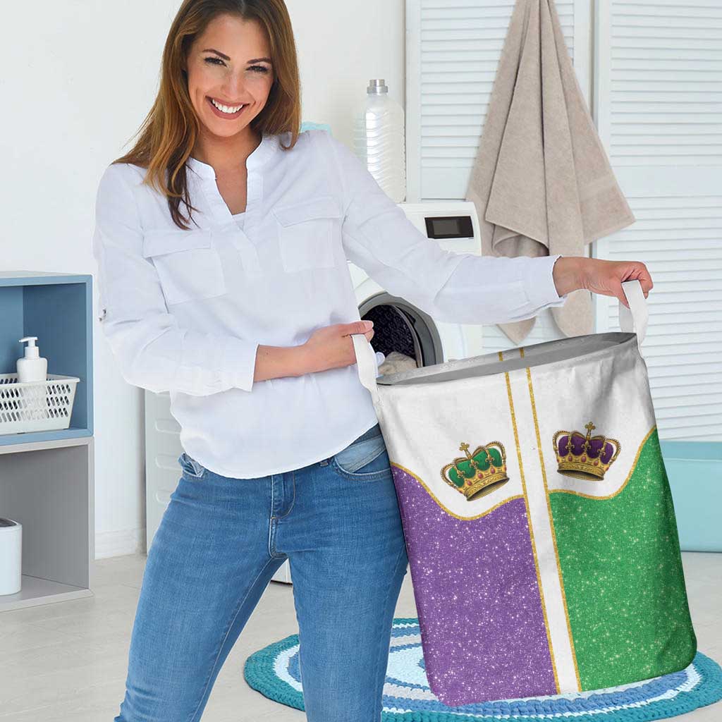 Mardi Gras Crown Laundry Basket Western Yoke Glitter Style