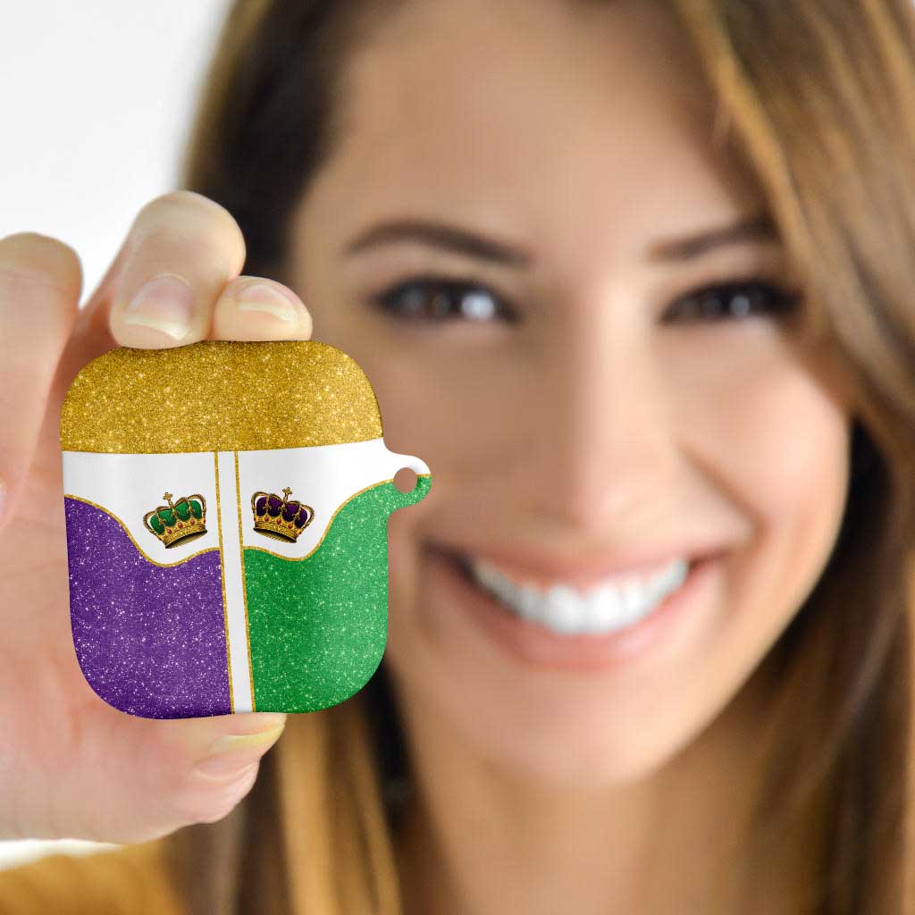 Mardi Gras Crown AirPods Case Western Yoke Glitter Style