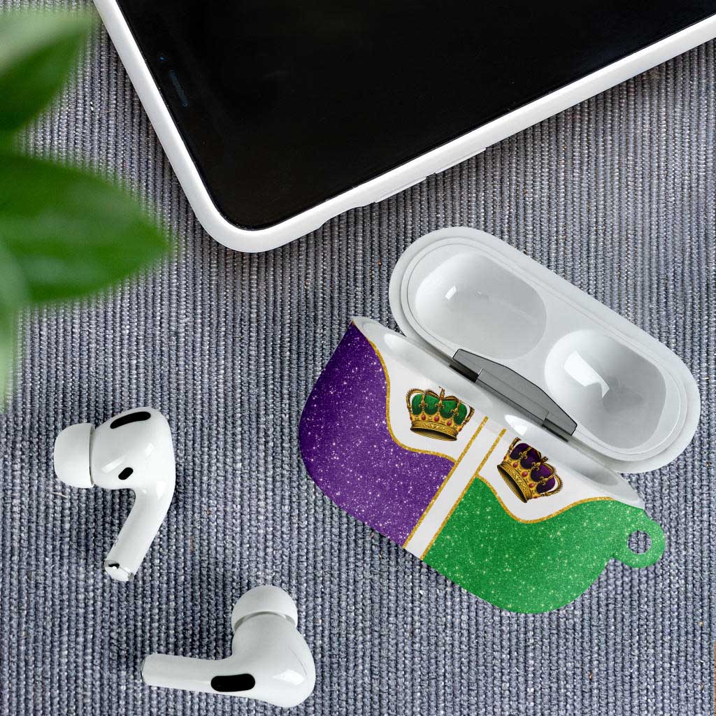 Mardi Gras Crown AirPods Case Western Yoke Glitter Style