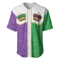 Mardi Gras Crown Baseball Jersey Western Yoke Glitter Style