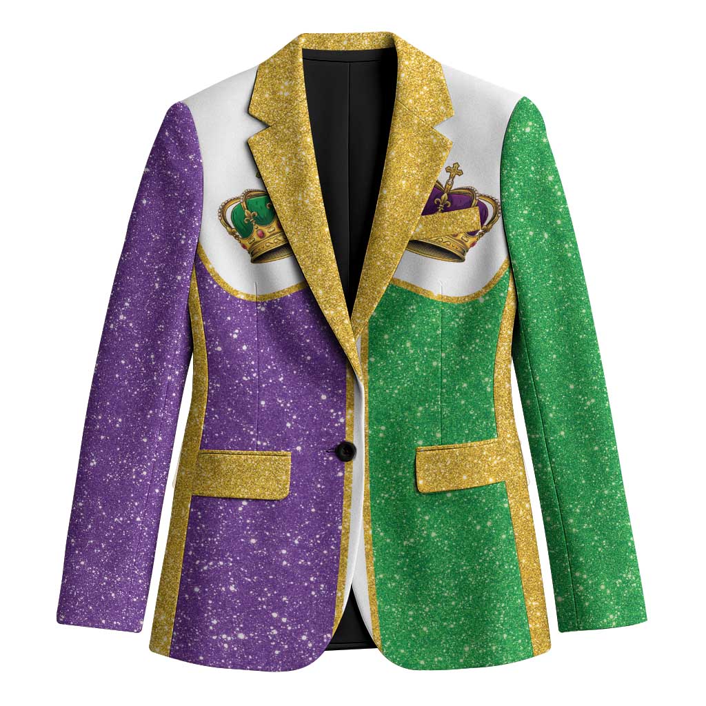Mardi Gras Crown Blazer Western Yoke Glitter Style