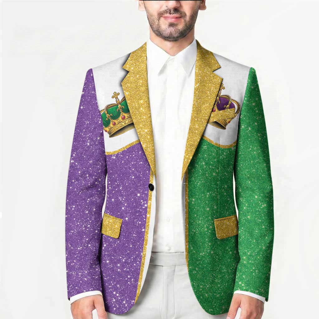 Mardi Gras Crown Blazer Western Yoke Glitter Style