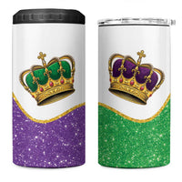 Mardi Gras Crown 4 in 1 Can Cooler Tumbler Western Yoke Glitter Style