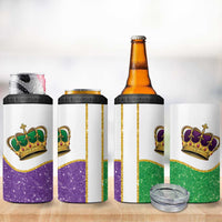 Mardi Gras Crown 4 in 1 Can Cooler Tumbler Western Yoke Glitter Style