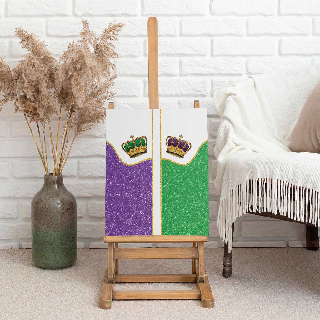 Mardi Gras Crown Canvas Wall Art Western Yoke Glitter Style