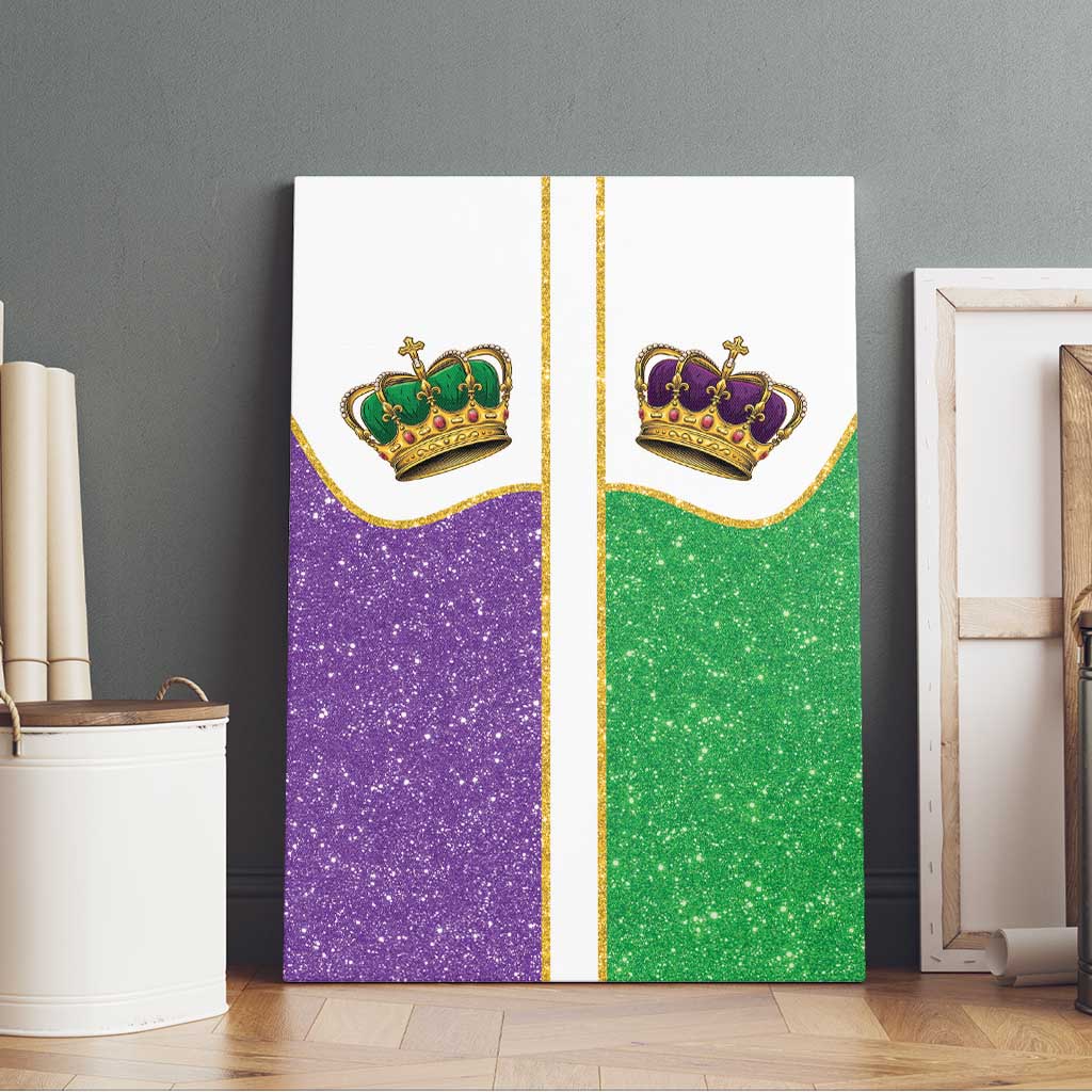 Mardi Gras Crown Canvas Wall Art Western Yoke Glitter Style