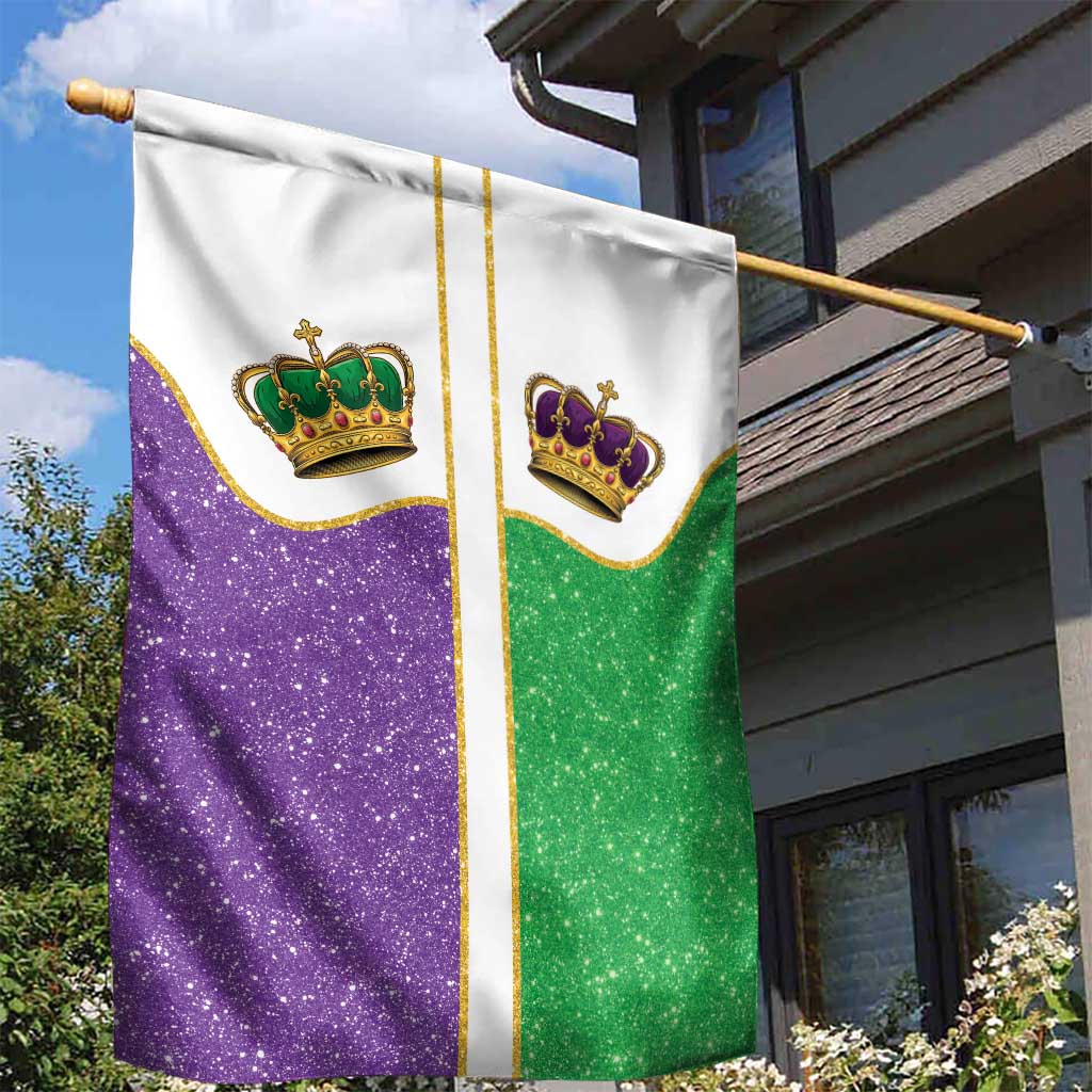 Mardi Gras Crown Garden Flag Western Yoke Glitter Style