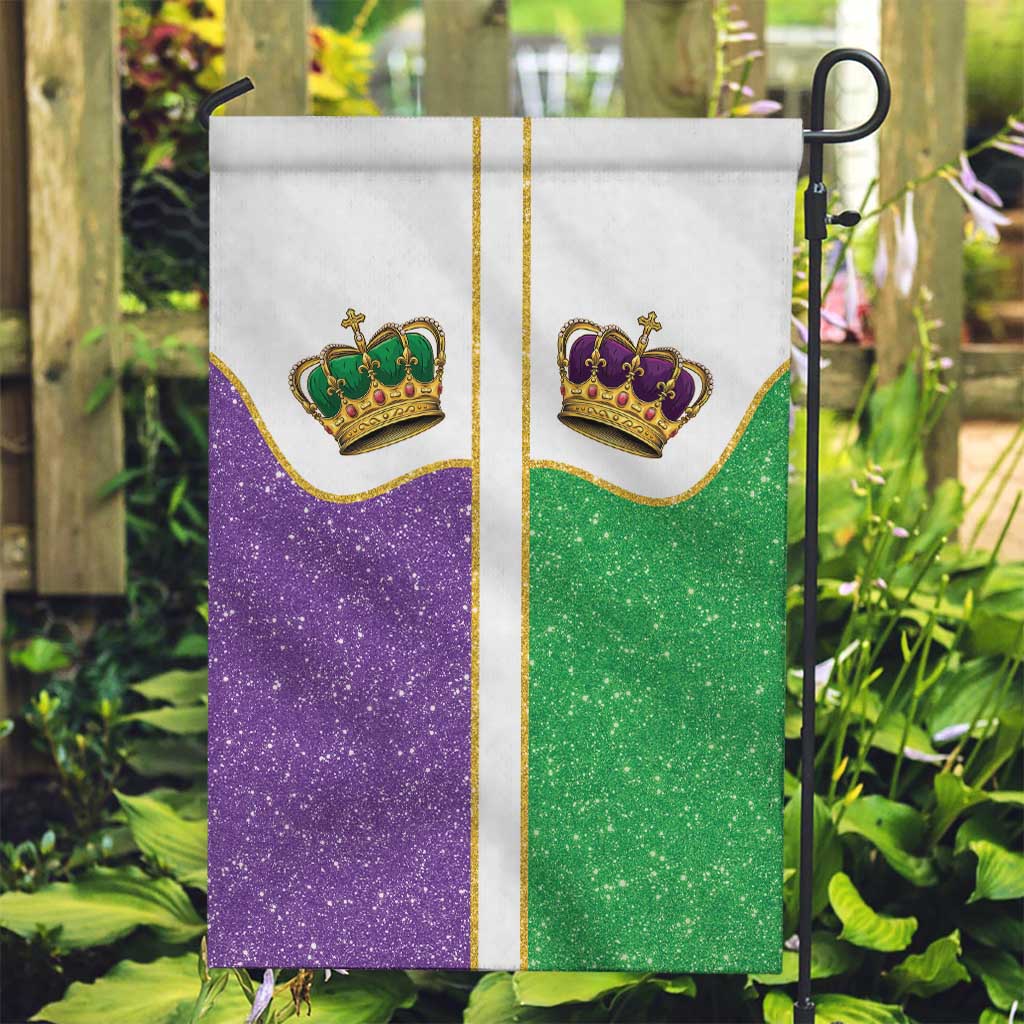 Mardi Gras Crown Garden Flag Western Yoke Glitter Style